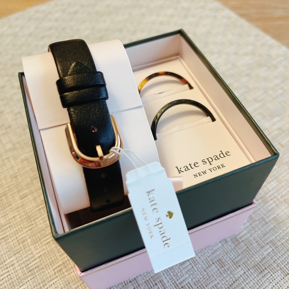 Kate Spade metro scallop matte black leather watch - Picture 10 of 11